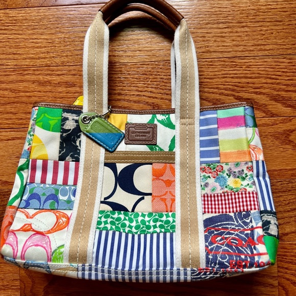 Never used vintage Coach madras handbag - Picture 5 of 8